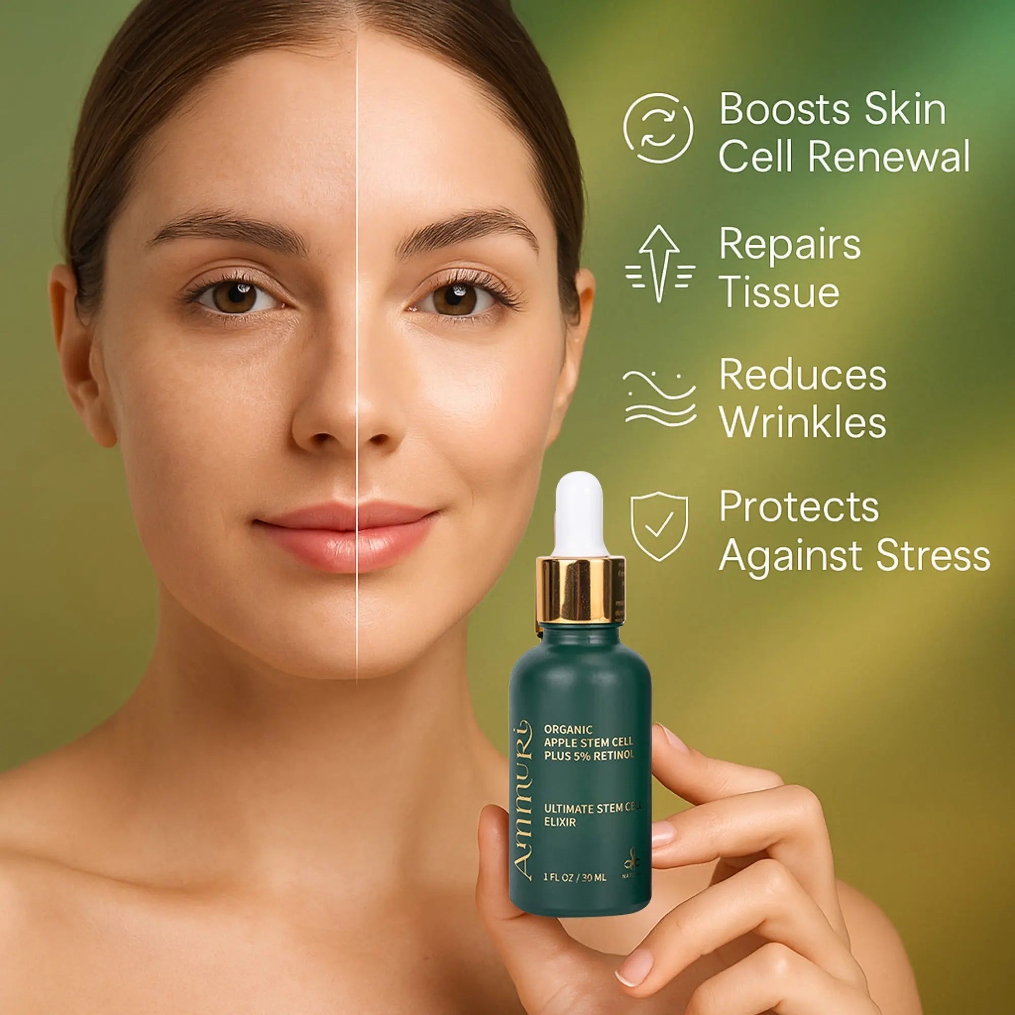 Ammuri Retinol 5% Serum with Apple Stem Cell – High Strength Anti-Ageing, Acne & Dark Spot Treatment (30ml)