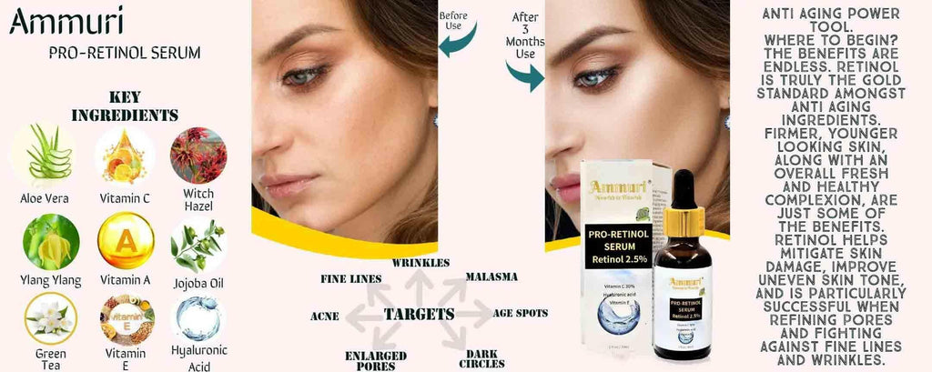 Ammuri Pro-Retinol 2.5% Face Serum - Anti Aging Retinol Serum