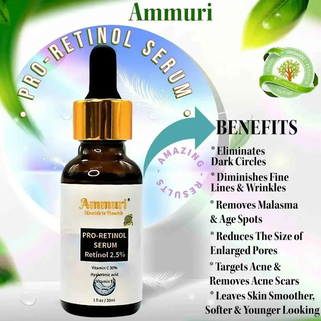 Ammuri Pro-Retinol 2.5% Face Serum - Anti Aging Retinol Serum