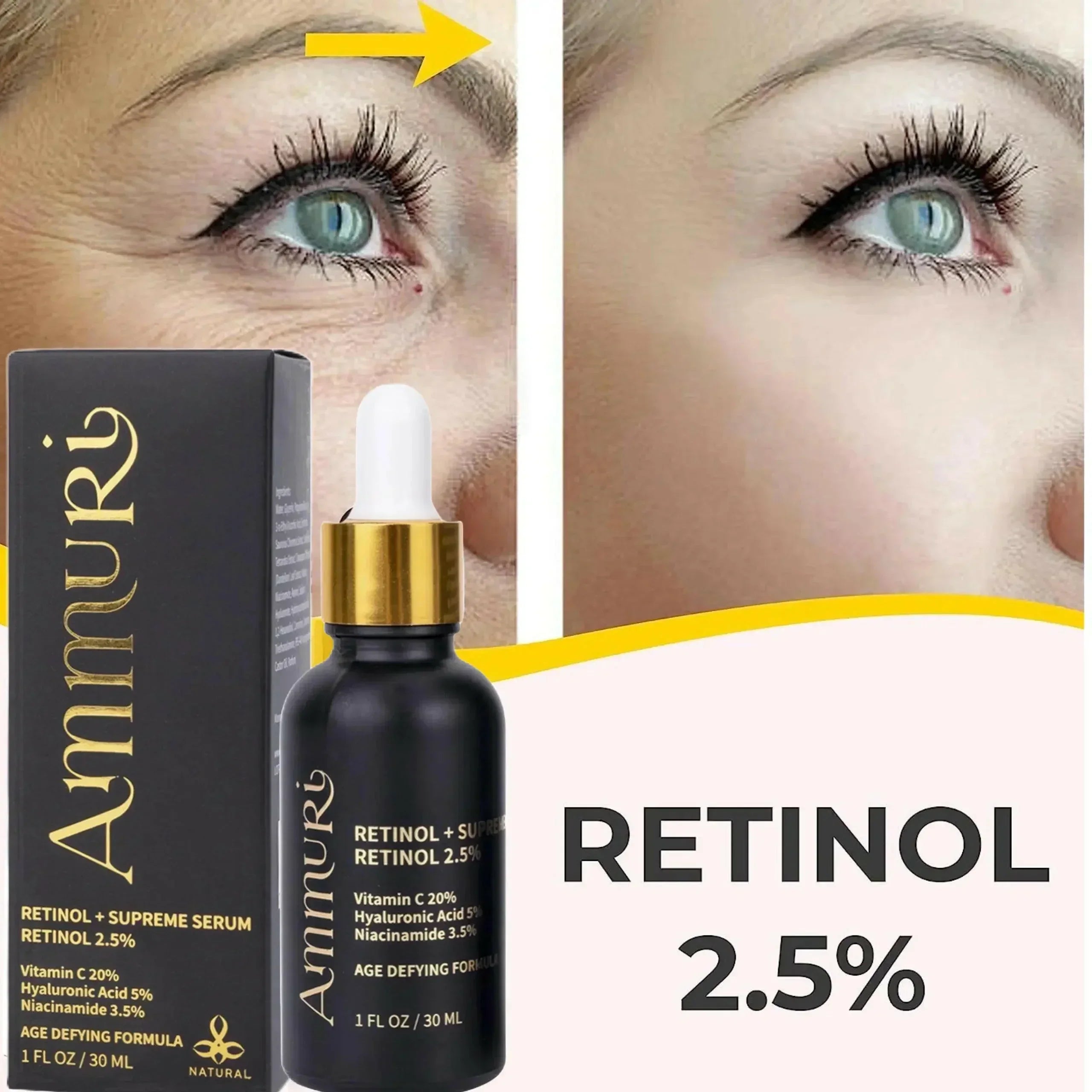 Ammuri Retinol Supreme 2.5% Serum – Anti-Aging Treatment - Age-Defying Formula